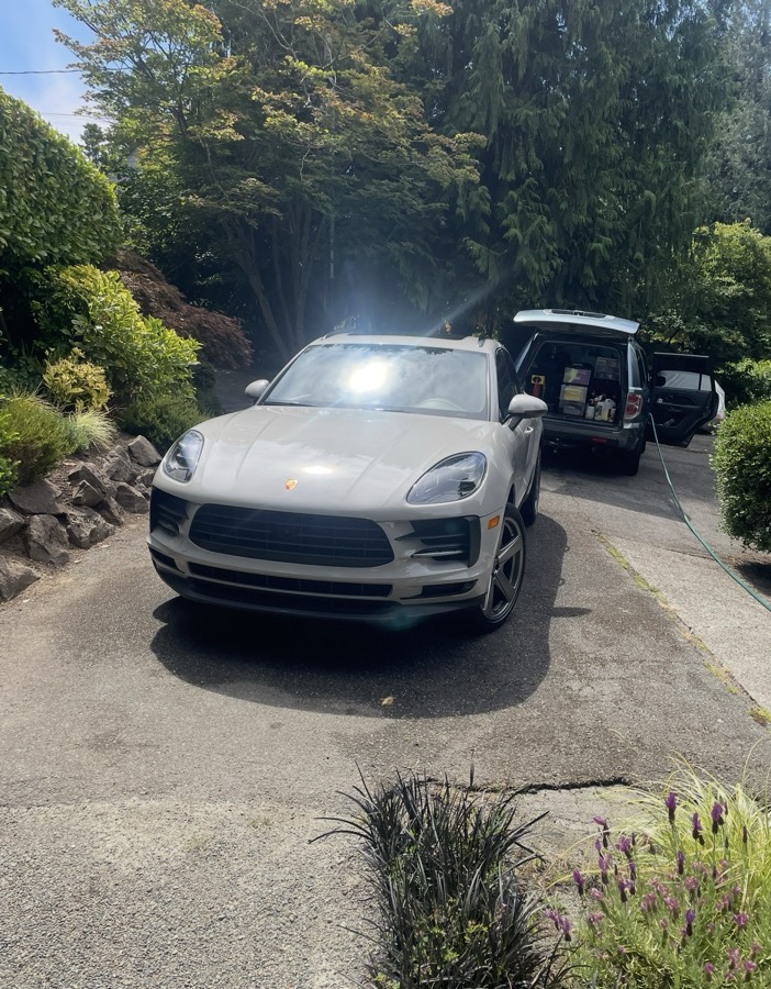 Full detail — SUV exterior shine with mobile setup on site